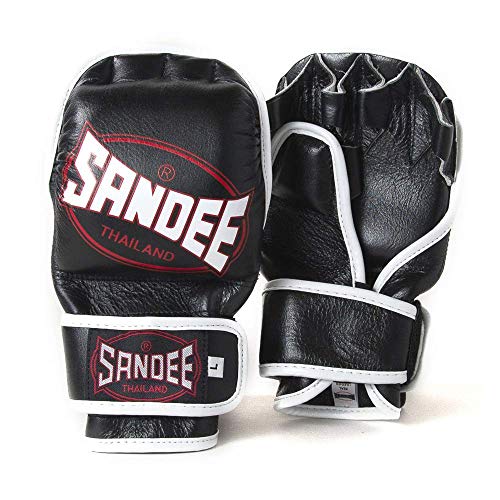 Sandee MMA Leder Sparring Kampf Handschuhe - 7oz - Schwarz, L von Sandee