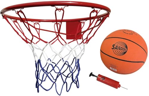 Sandora 38010 Basketballkorb Set Korb 45 cm mit Ball und Pumpe | Für Garten oder Ihrer Einfahrt | Kinder Spielspaß für Ihre kleinen Basketballstars von Sandora