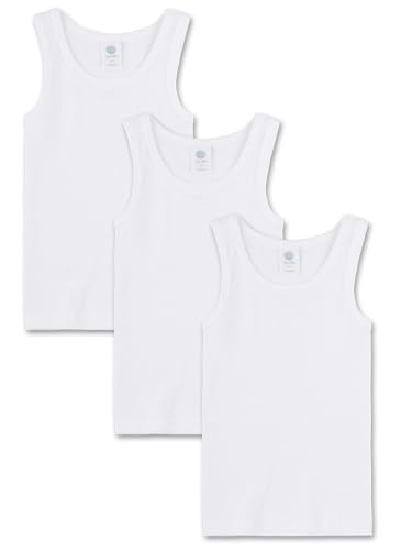 Sanetta Jungen-Unterhemd (Dreierpack) | Hochwertiges und nachhaltiges Unterhemd für Jungen aus Bio-Baumwolle. Inhalt: 3er Set Unterwäsche für Jungen 104 von Sanetta