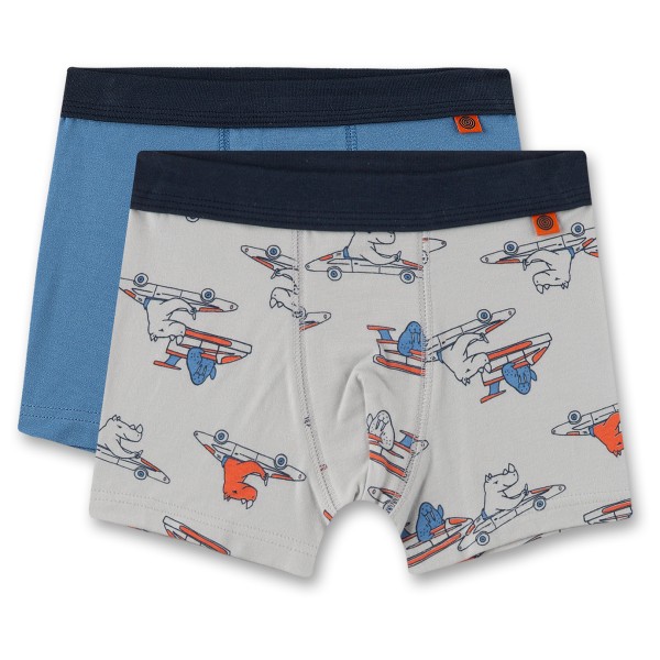 Sanetta - Kid's Boys Modern Classic Doppelpack Shorts - Unterhose Gr 104 grau von Sanetta