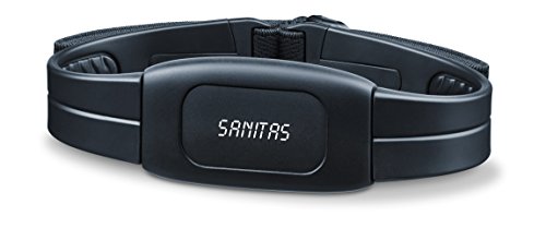 Sanitas Bluetooth Brustgurt SPM 230, zur Herzfrequenzmessung mit dem Smartphone und allen gängigen Trainings und Fitness Apps wie Runtastic; Für ein gezieltes Ausdauertraining auch mit analogen Trainingsgeräten und Pulsuhren verwendbar; kompatibel mit iPhone 4s/5/5s/5c/6/6s/6 Plus und Bluetooth (R) Smart Ready Android Geräten mit Android 4.4 von Sanitas