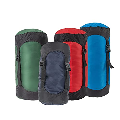 Sanmum Nylon Kompressionssack Leichter Wasserabweisend Packsack für Schlafsack, Reisen, Camping, Outdoor (Groß, Alpengrün) von Sanmum