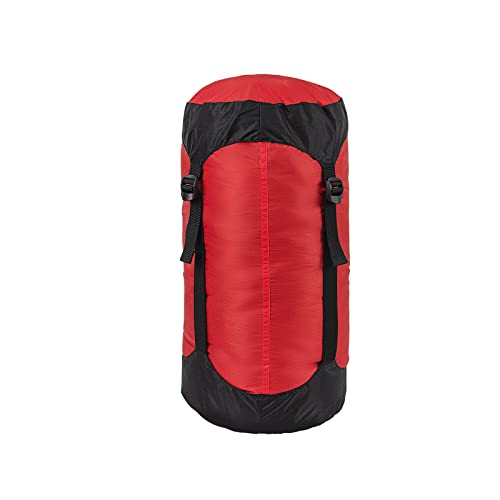 Sanmum Nylon Kompressionssack Leichter Wasserabweisend Packsack für Schlafsack, Reisen, Camping, Outdoor (Klein, Sternfeuerrot) von Sanmum