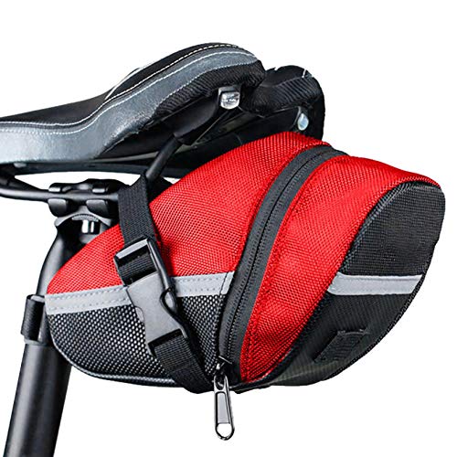 Sanshao Fahrradsatteltaschen Satteltaschen Sitztaschen Fahrradtasche Wasserabweisend für Rennrad Mountainbike（Geeignet zum Platzieren von Mobiltelefonschlüsseln usw.） (Rot) von Sanshao