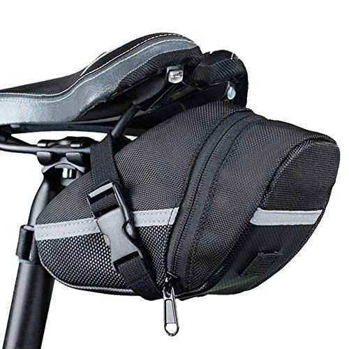 Sanshao Fahrradsatteltaschen Satteltaschen Sitztaschen Fahrradtasche Wasserabweisend für Rennrad Mountainbike（Geeignet zum Platzieren von Mobiltelefonschlüsseln usw.） (Schwarz) von Sanshao