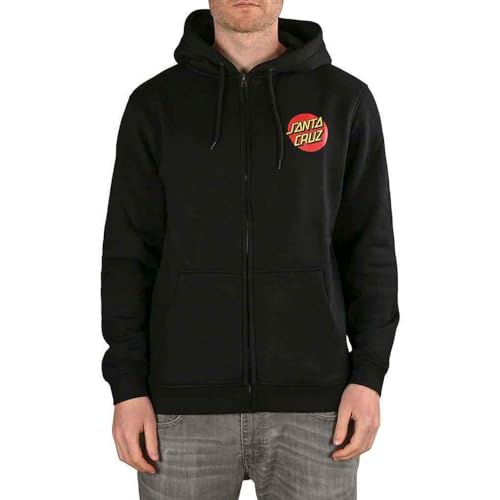 SANTA CRUZ Herren-Sweatshirt mit Reißverschluss und Kapuze, klassisches Dot-Skate-Sweatshirt mit Reißverschluss, Schwarz, Large von Santa Cruz