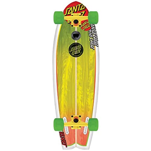 Santa Cruz Skateboard Longboard Landshark, white/rasta, 8.8" x 27.7", 11111855 von Santa Cruz