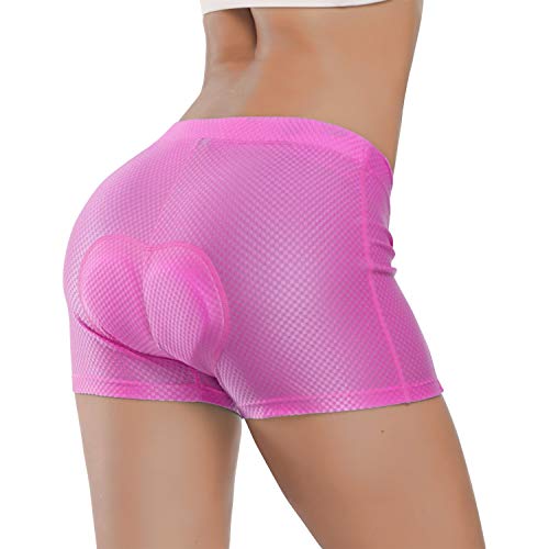 Santic Radhose Damen Kurz Radlerhose Damen Kurz Gepolstert Fahrradshorts Radshorts Fahrradunterhose mit Polster Rosa EU S von Santic