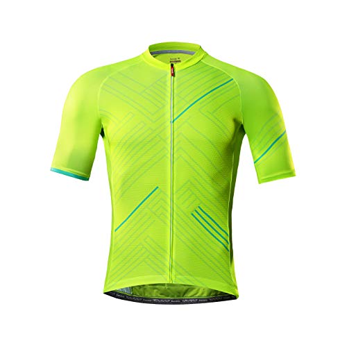 Santic Fahrradtrikot Herren Kurzarm Radtrikot Fahrradshirt Radshirt Kurzarm Sommer mit Taschen Grün EU XXL von Santic