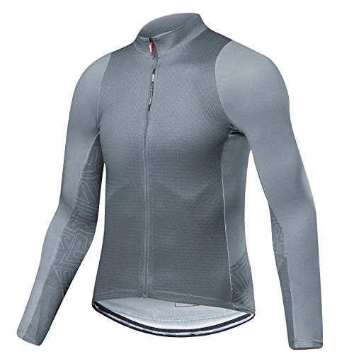 Santic Fahrradtrikot Herren Langarm Radtrikot Winter Fahrradshirt Herren Atmungsaktiv mit Taschen von Santic