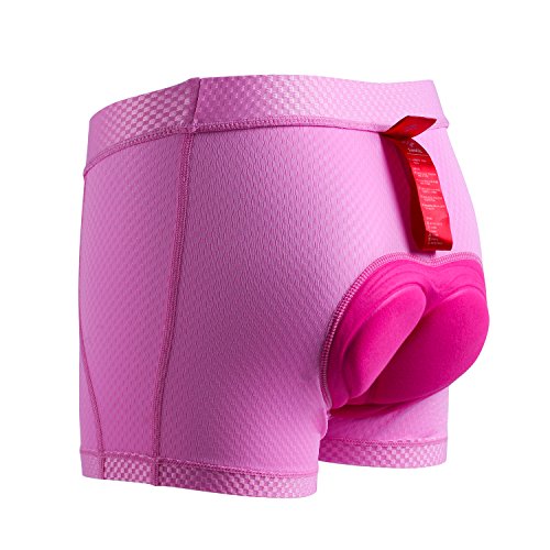 Santic Radhose Damen Kurz Radlerhose Damen Kurz Gepolstert Fahrradshorts Radshorts Fahrradunterhose mit Polster Rosa EU L von Santic