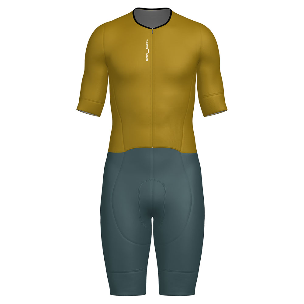 Santini Leaf Short Sleeve Trisuit Grün 3XL Mann von Santini