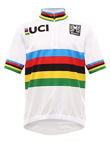 Santini Replica-UCI Kinder World Champ Road 14 cm Short Sleeve Jersey – weiß, Gr. 9 Jahre von Santini