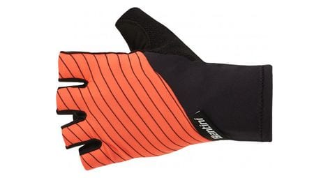 unisex santini riga orange schwarz kurzhandschuhe von Santini