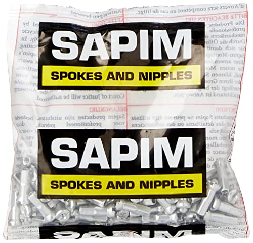 Sapim Polyax-Legierung, 14 Gauge Speichennippel, Silber, 16 mm von Sapim