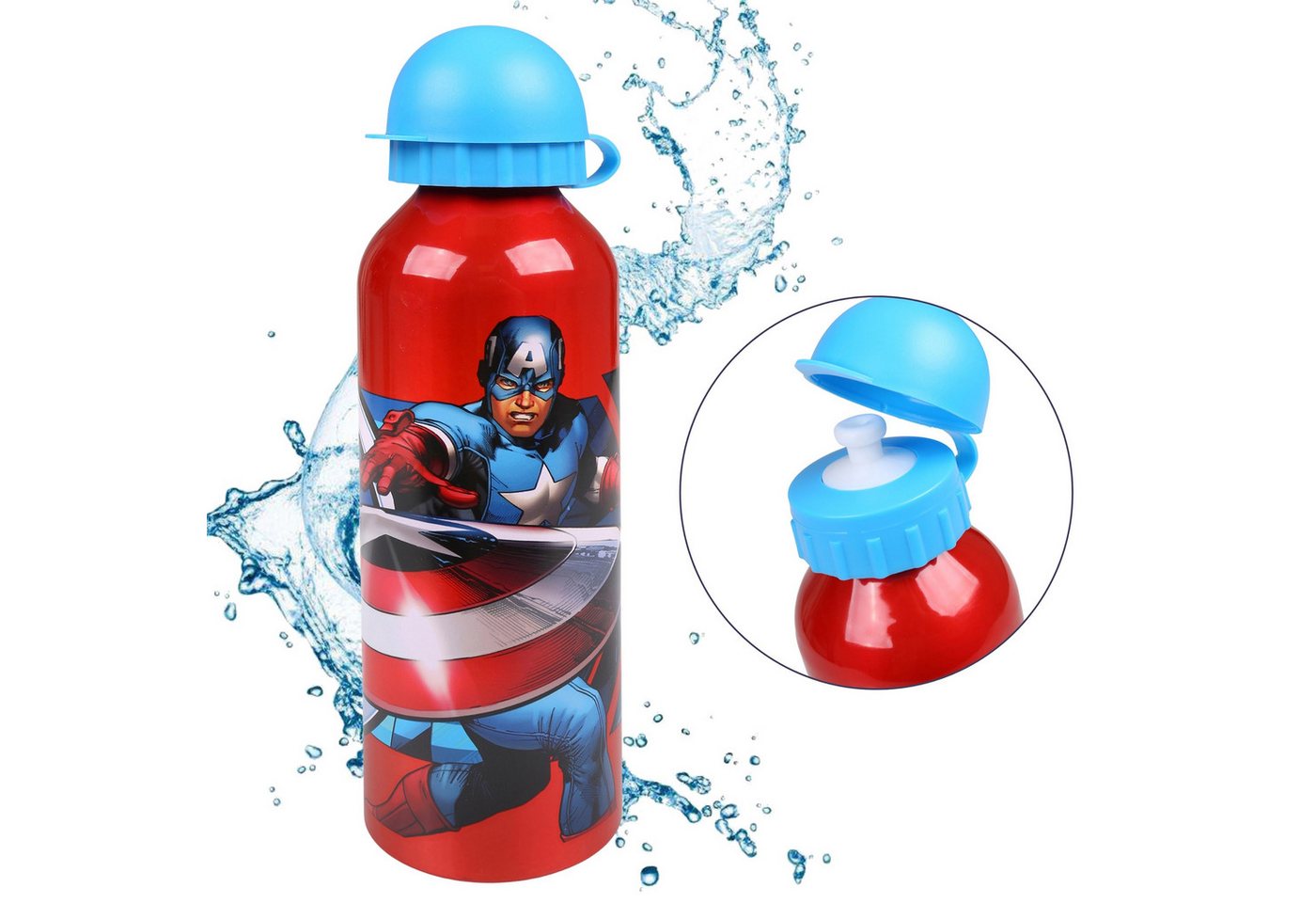 Sarcia.eu Trinkflasche MARVEL Avengers Aluminium Trinkflasche, rote Flasche 500 ml von Sarcia.eu