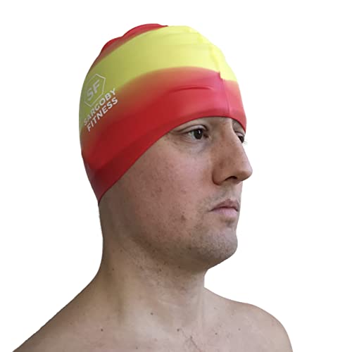 Sargoby Fitness Badekappe Deutschland in Standardgröße für Wettkampfschwimmer oder Freizeitschwimmer, die mehr Geschwindigkeit suchen Badekappe Schwarz von Sargoby Fitness