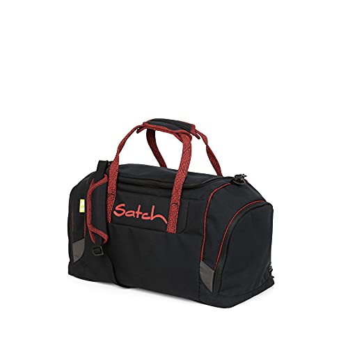 Satch Duffle Bag Volcano Tasche für Freizeit und Sport, Unisex, Kinder, Schwarz/Rot (Mehrfarbig), Einheitsgröße von satch