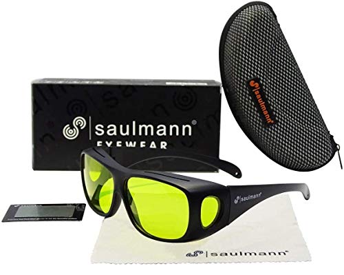 Saulmann® TAC Polarisierte Überzieh Nachtsichtbrille für Autofahrer, für Brillenträger, getönte polarisierende Gläser, Night driving Anti-glare Glasses – PolNr. SM05775 von Saulmann