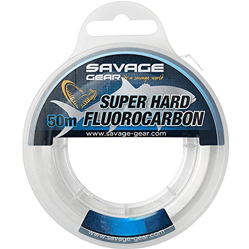 Savage Gear 0,68mm 22,4kg Super Hard Fluorocarbon 50m, Vorfachschnur zum Hochseeangeln, Meeresschnur für Vorfächer, Vorfachmaterial für Meeresvorfächer, Schnur von Savage Gear