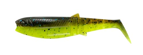 Savage Gear Cannibal Shad 12,5cm 20g - 4 Gummifische, Farbe:Chartreuse Pumpkin von Savage Gear