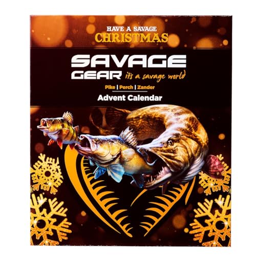 Savage Gear Kalender Predator Zander Hecht Barsch Adventskalender, Angelkalender, Geschenk für Angler, Weihnachtskalender, Angelset von Savage Gear