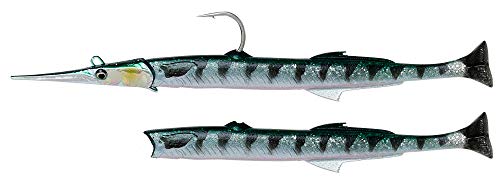 Savage Gear Salt 3D Needle Fish Pulse Tail - Gummifisch, Farbe:Barracuda, Länge/Gewicht:30cm / 105g von Savage Gear