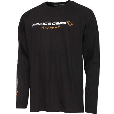 Savage Gear Signature Logo Long Sleeve T-Shirt Xl Black Caviar von Savage Gear