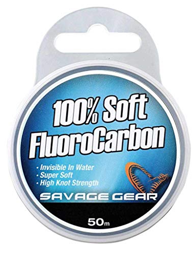 Savage Gear Soft Fluorocarbon Schnur 0,46mm 35m 12,3kg Angelschnur monofil, Fluoro Carbon Schnur, Vorfachschnur, Leader für Vorfächer von Savage Gear