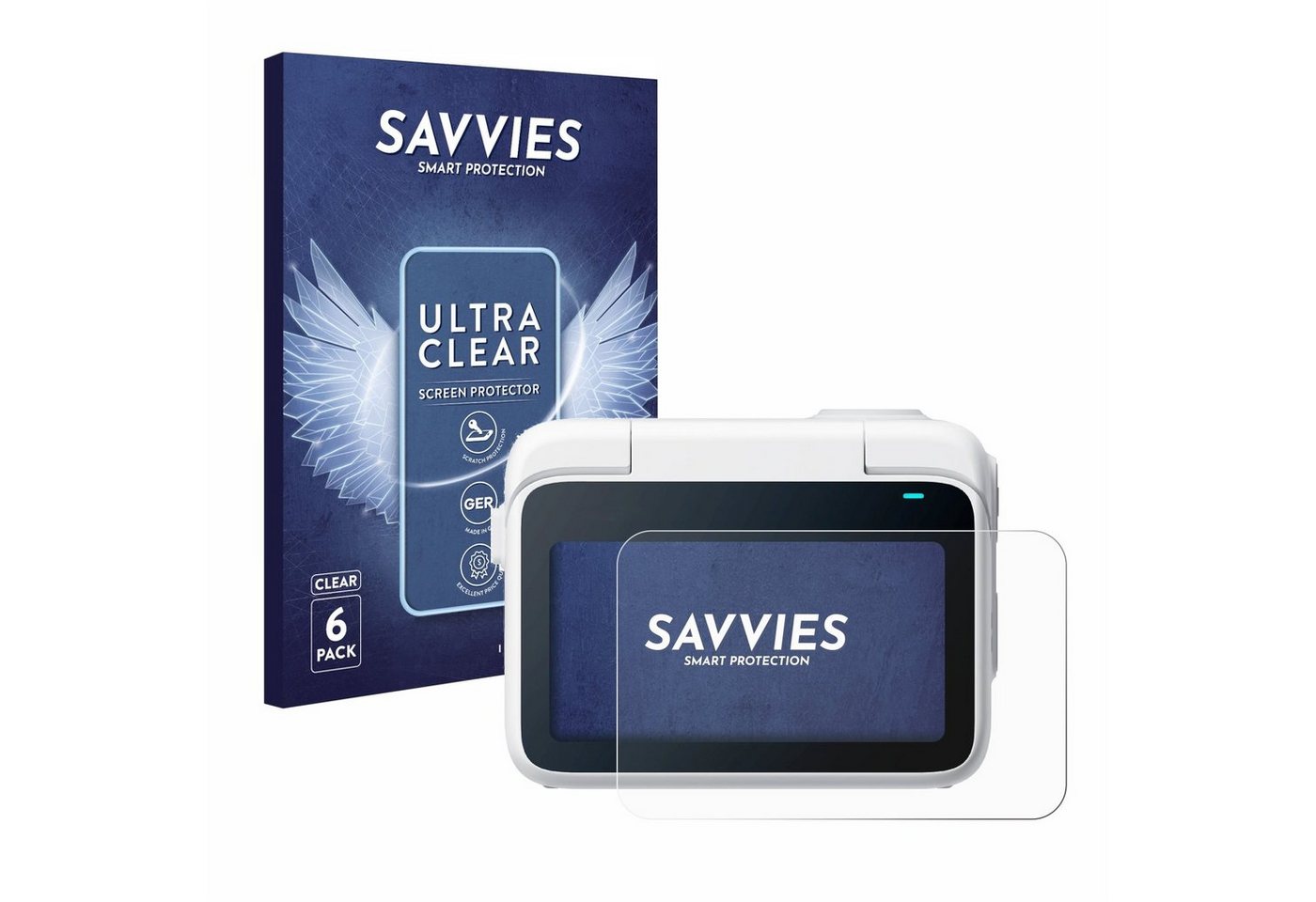 Savvies Schutzfolie für Insta360 Go 3 Action Cam, Displayschutzfolie, 6 Stück, Folie klar von Savvies