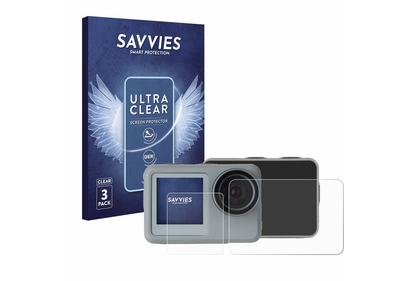 Savvies Schutzfolie für Rollei Actioncam 9s Plus, Displayschutzfolie, 6 Stück, Folie klar von Savvies
