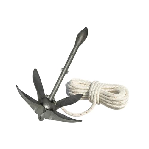Sawesto® Ankerset Faltklappanker 8 kg feuerverzinkt mit 30 m Ankerleine | Bootsanker für Schlauchboot, SUP, Kajak, Angelboot | klappbar & rostfrei | inkl. Ankerseil/Marineseil von Sawesto