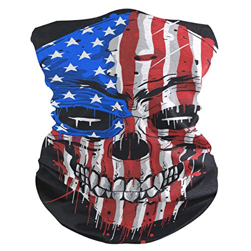 Schädel Usa Amerika Flagge Gesichtsmaske Schlauchtuch Kopftuch Stirnband Bandanas Kopfbedeckung Halstuch Gesichtsschal Für Männer Frauen Den Sport von Sawhonn
