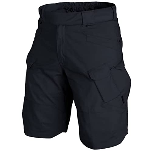 Sawmew Cargo-Shorts Herren Bermuda Kurze Hosen Herren Cargo Freizeithose Herren Stretch Sommer Kurze Hose Bermuda-Hose mit Taschen (Color : Black, Size : XXL) von Sawmew