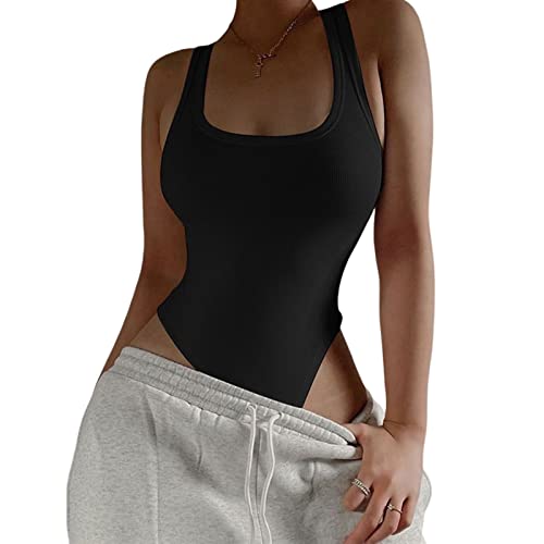 Sawmew Damen Schulterfrei Body Bodysuit Shirts Unterzieh Body Elegant Body für Frauen (Color : Black, Size : M) von Sawmew