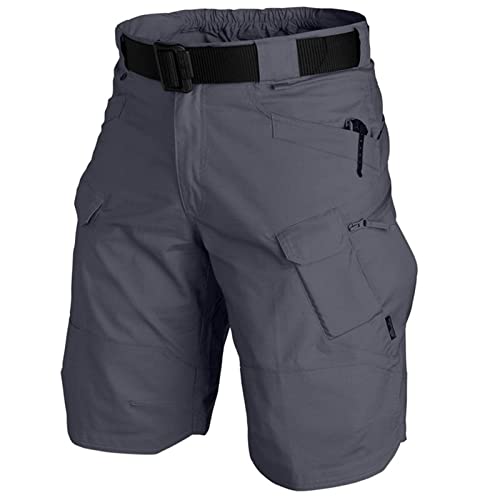 Sawmew Herren Sporthose Wasserdicht Taktisch Kurze Hose Militär Ladung Shorts Atmungsaktiv Trekkinghose (Color : Grey, Size : L) von Sawmew