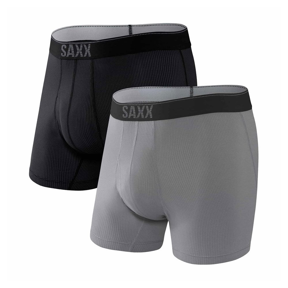 Saxx Underwear Quest Fly Trunk 2 Units Schwarz,Grau XL Mann von Saxx Underwear
