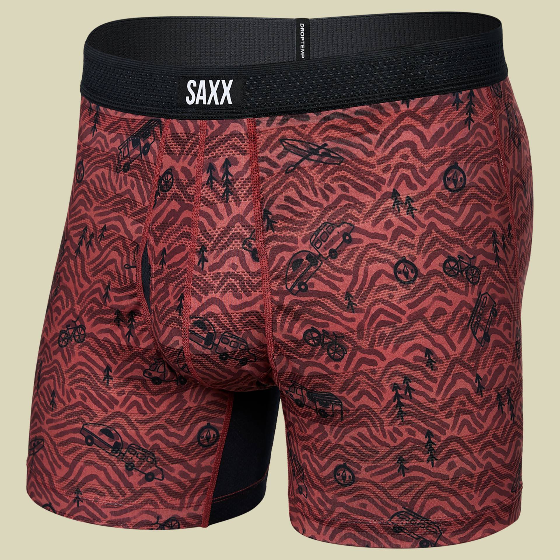 Droptemp Cooling  Mesh Boxer Brief Fly rot M - head for the hills- red von Saxx