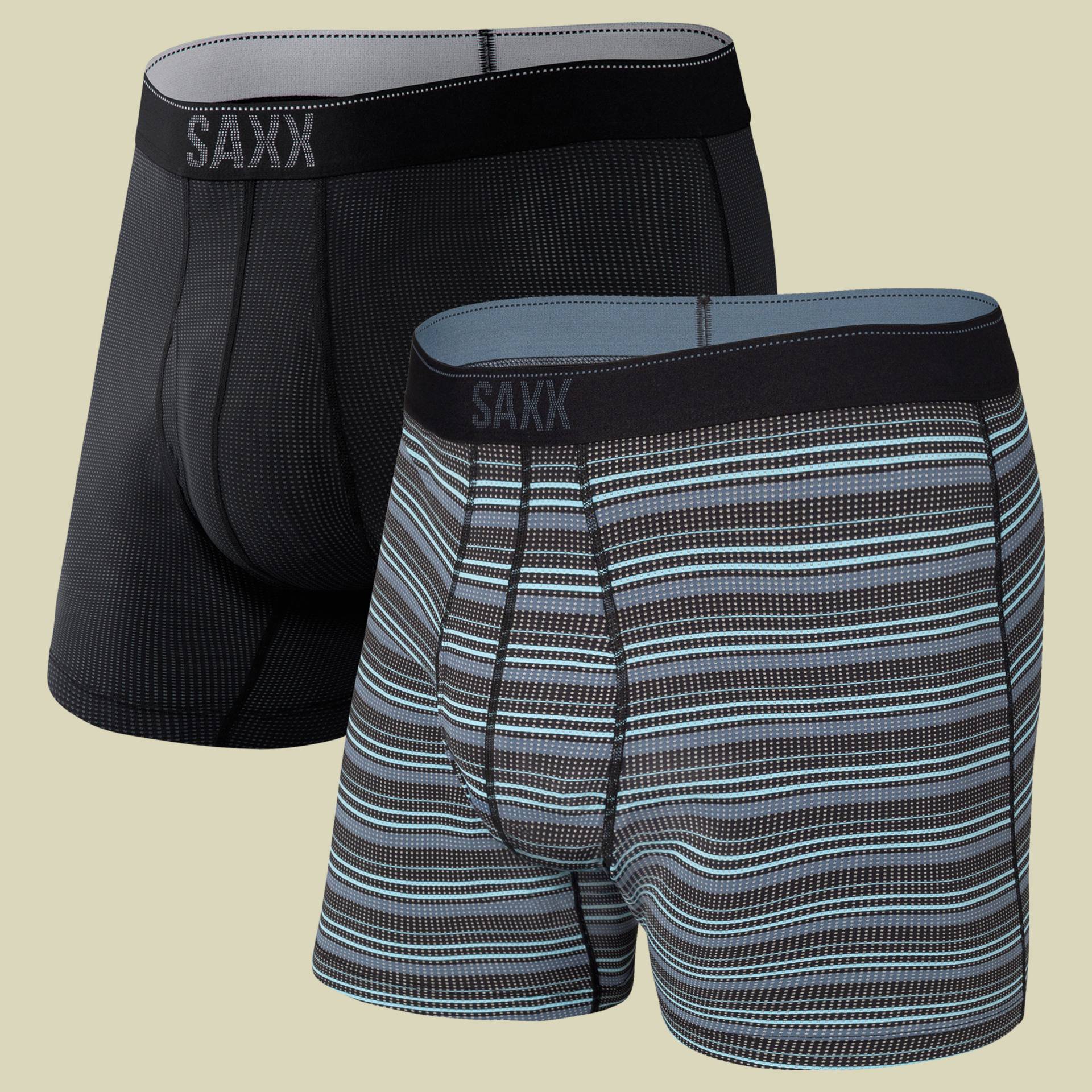 Quest Quick Dry Mesh Boxer Brief Fly 2Pk S mehrfarbig - sunrise stripe/black II von Saxx