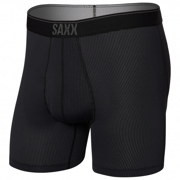 Saxx - Quest Quick Dry Mesh Boxer Brief Fly - Kunstfaserunterwäsche Gr M schwarz von Saxx
