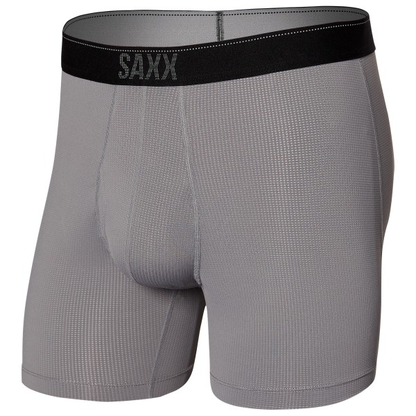Saxx - Quest Quick Dry Mesh Boxer Brief Fly - Kunstfaserunterwäsche Gr XL grau von Saxx