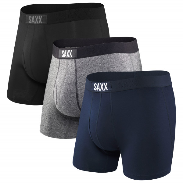 Saxx - Ultra Super Soft Boxer Brief Fly 3-Pack - Kunstfaserunterwäsche Gr L;M;S;XL blau von Saxx