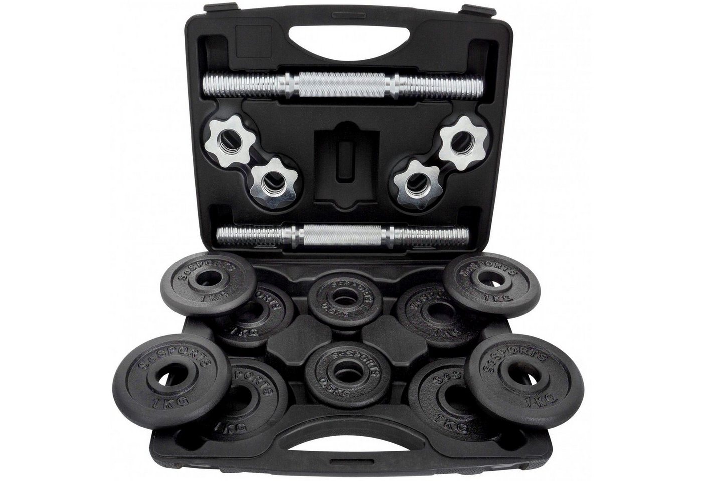 ScSPORTS® Hantel-Set 10/15/20kg mit Koffer 30mm Gusseisen Gewichte Hantelset von ScSPORTS®