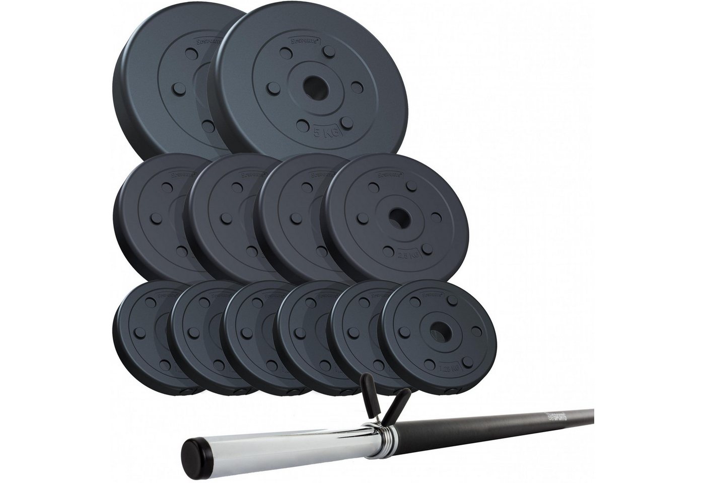 ScSPORTS® Hantel-Set Langhantel Set 20/30 kg Gewichte Hantelscheiben Hantelstange von ScSPORTS®
