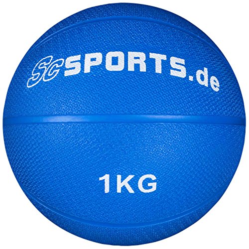 ScSPORTS Medizin-/Gewichtsball, für variables Fitness-Training, aus texturiertem Gummi für optimalen Grip, Gewicht: 1 kg von ScSPORTS
