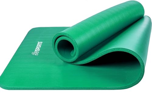 ScSPORTS® Yogamatte - 190 x 80 cm, 1,5 cm Stärke, Rutschfest, Faltbar, mit Tragegurt, Mehrere Farben - Gymnastikmatte, Sportmatte, Fitnessmatte, Trainingsmatte für Fitness, Pilates, Sport (Grün) von ScSPORTS