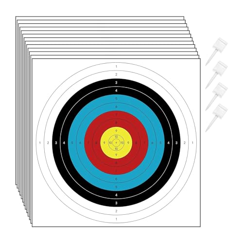 Scalewbin Bogenschießen-Zielscheiben Aus Papier für Den Hinterhof, 30 Stück Bogen-Pfeil-Zielscheiben für Jagd- und Bogenschießen-Ziele, Zubehör für Schießübungsteile von Scalewbin