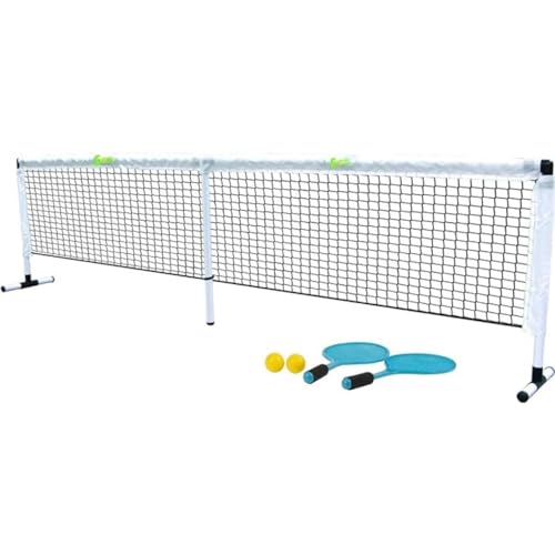 Scatch Set mit Tennisnetz und Schlägern - Netzgarnitur Kombi - Freistehendes Freizeit-Netz für Badminton, Street-Tennis und andere Sportarten, 8711252143897, Weiß von Scatch