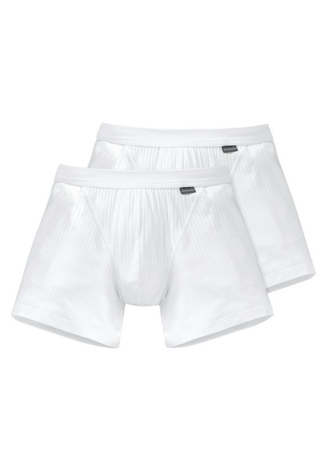 Schiesser Retro Boxer 2er Pack Cotton Essentials Authentic (Spar-Set, 2-St) Retro Short / Pant - Baumwolle - mit Eingriff von Schiesser