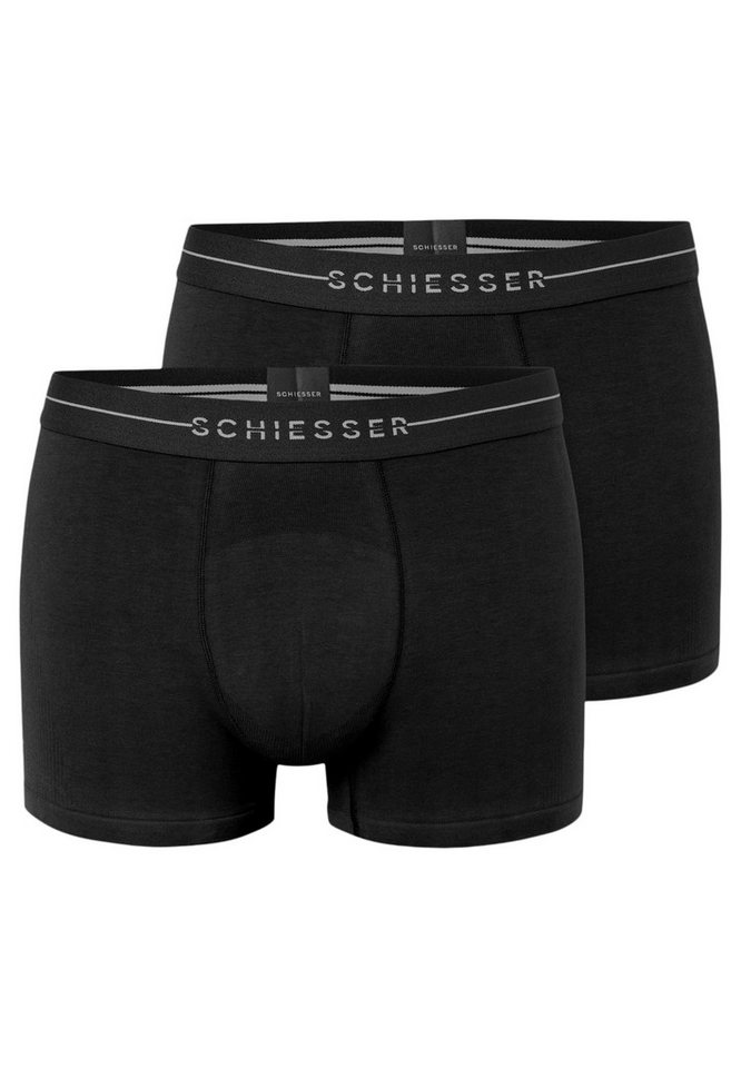 Schiesser Retro Boxer 2er Pack Cotton Flex (Spar-Set, 2-St) Retro Short / Pant - Baumwolle - ohne Eingriff - Atmungsaktiv von Schiesser